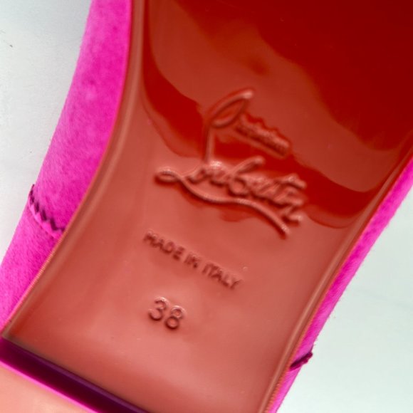 Christian Louboutin MAMADRAGUE Suede Ballerina Ballet Flat Shoes Bolerose - Picture 15 of 16